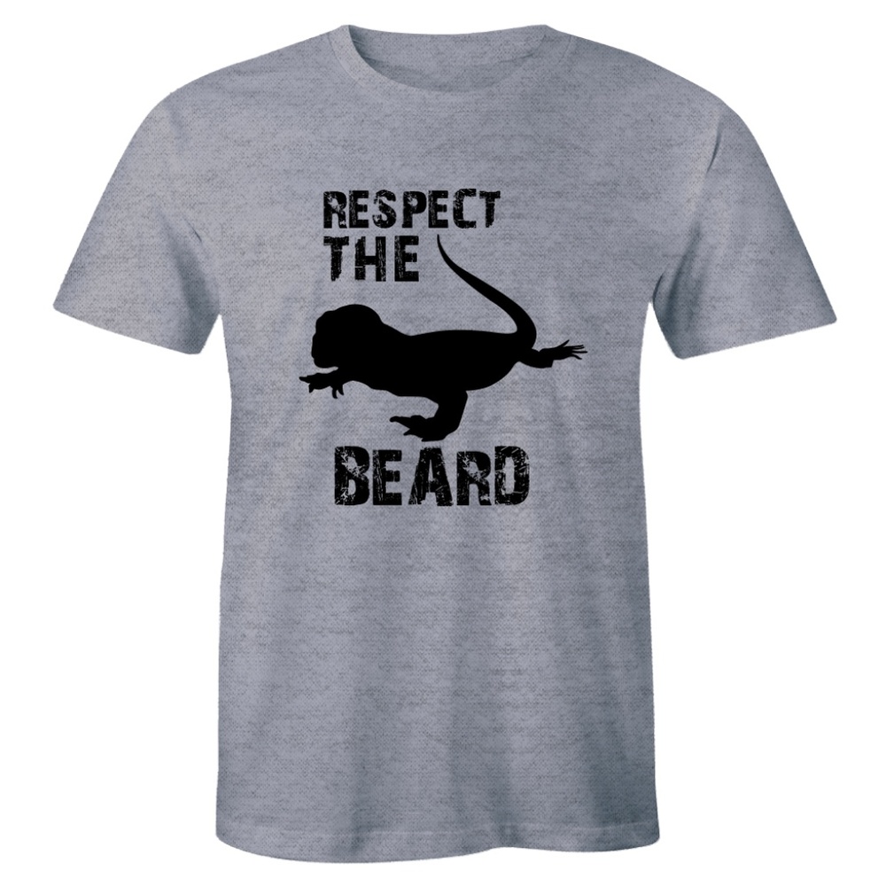 Respect The Beard Funny Bearded Dragon T-shirt Tee